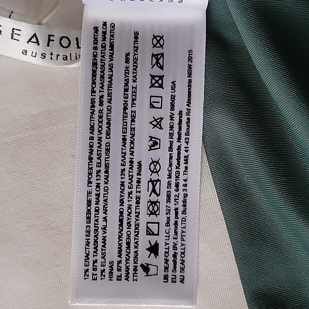 Seafolly Collective Women's Green Wide Side Retro Pant Bottom- Size 10- … - Picture 6 of 11